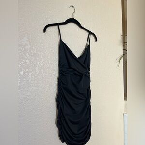 SHEIN Black Ruched Mini Dress